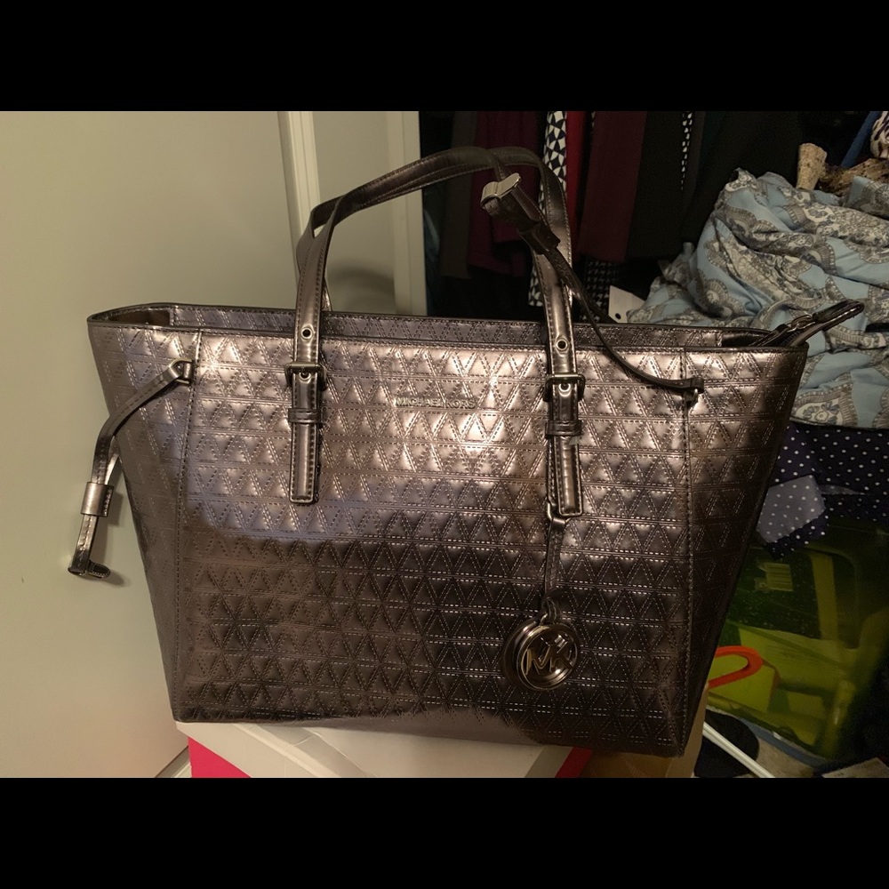 Silver Michael Kors purse